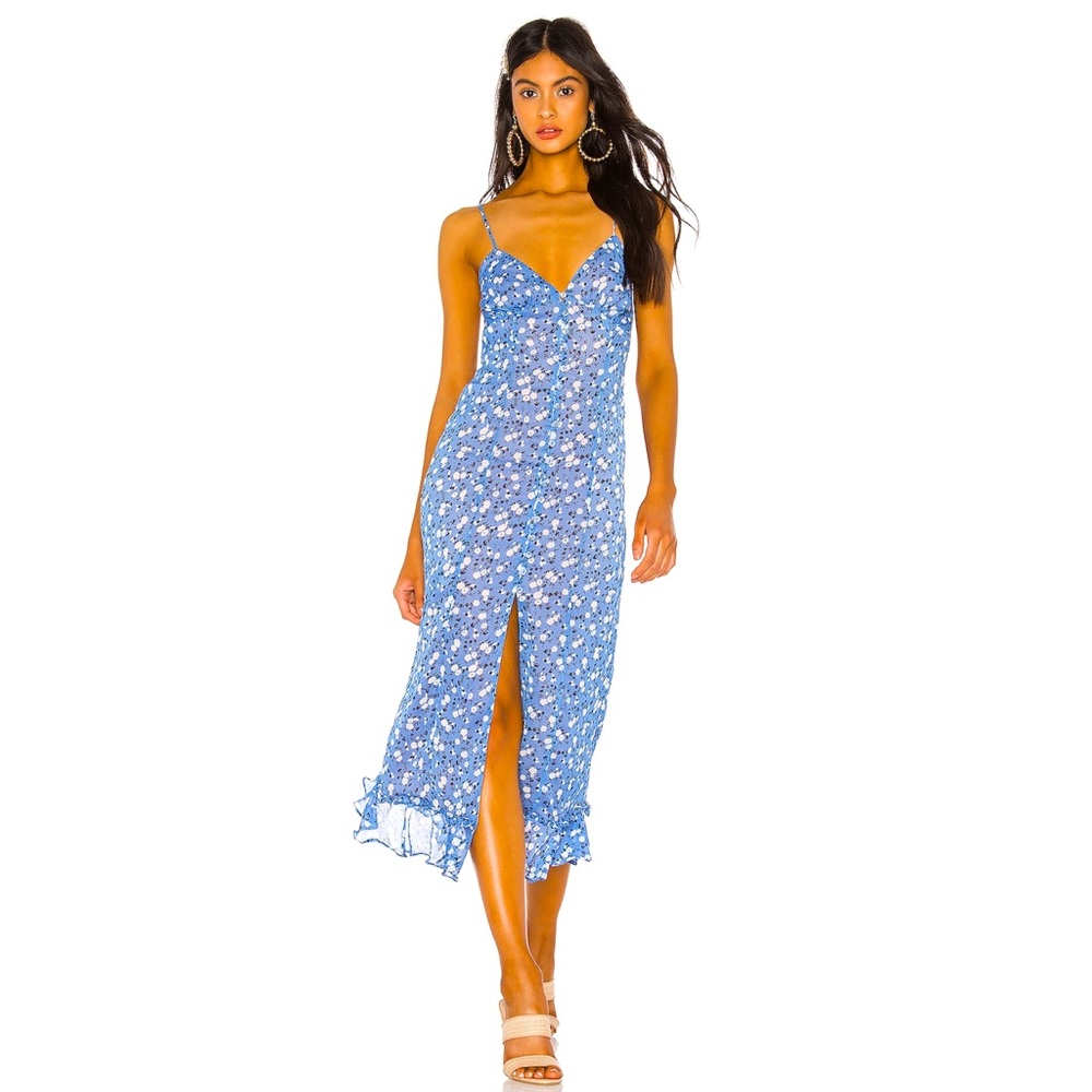 SZ SMALL QUINCY MIDI DRESS in “Ditzi Blue”  BY MAJORELLE😍
